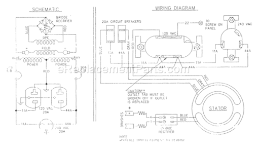 Page C Diagram and Parts List for 5525-0  Briggs and Stratton Generator